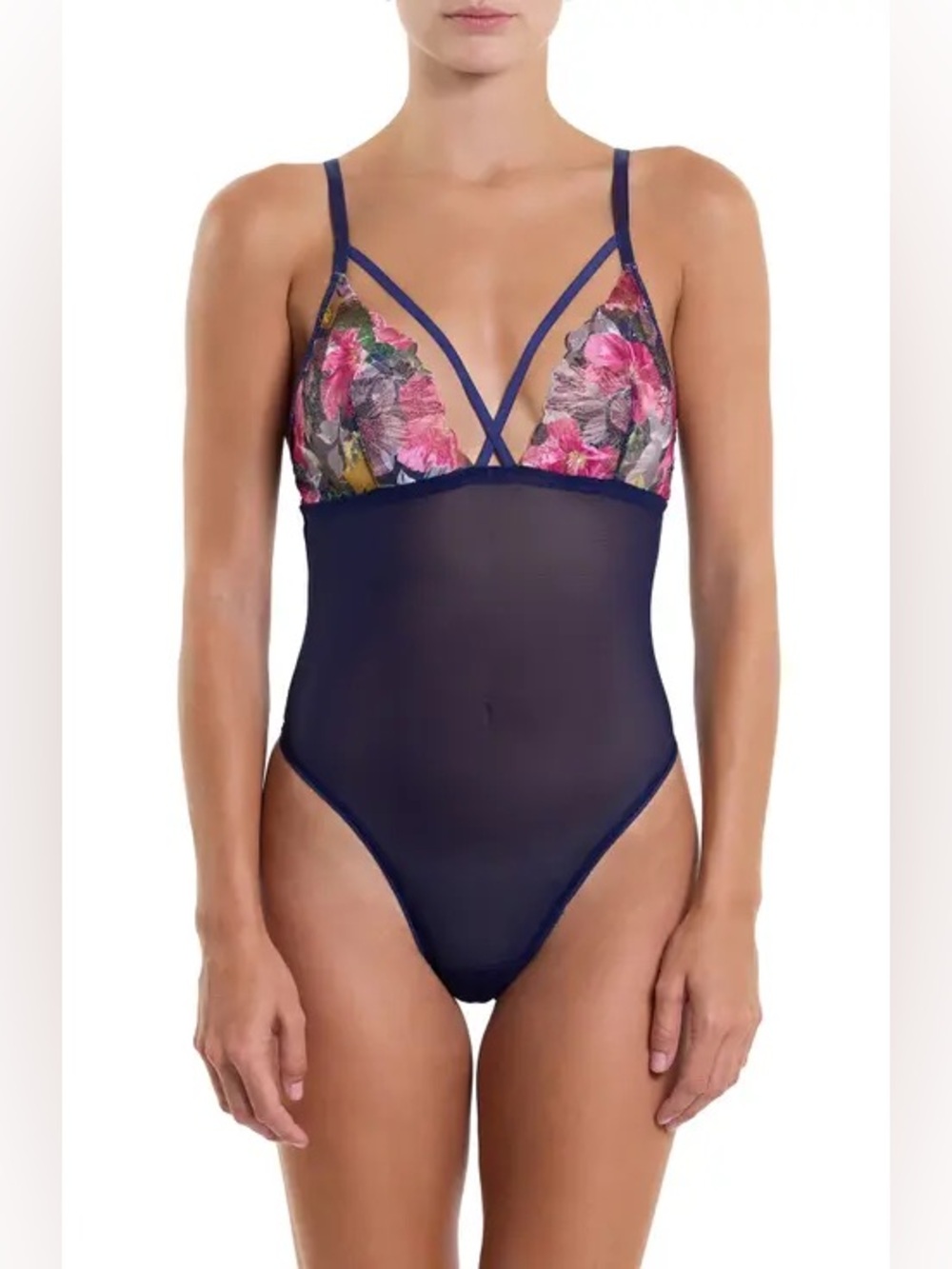 Hanky Panky Wildly Bloom Teddy Dark Sky Blue L